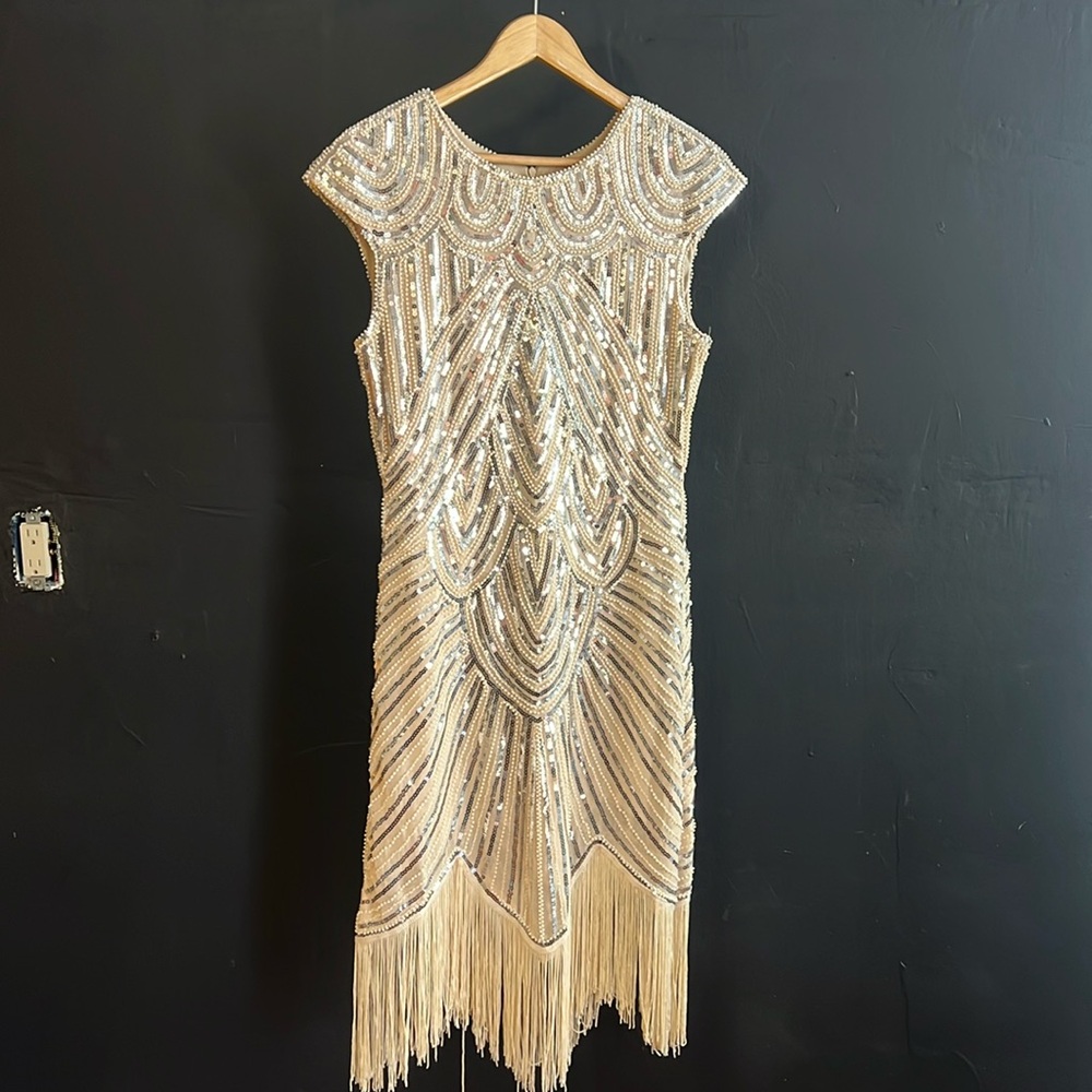 Pearl and Sequin Flapper Dress